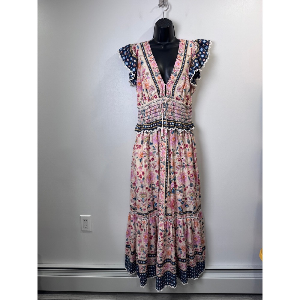 Farm Rio Women Superbloom Tapestry Ruffle Floral Size Large